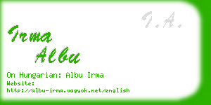 irma albu business card